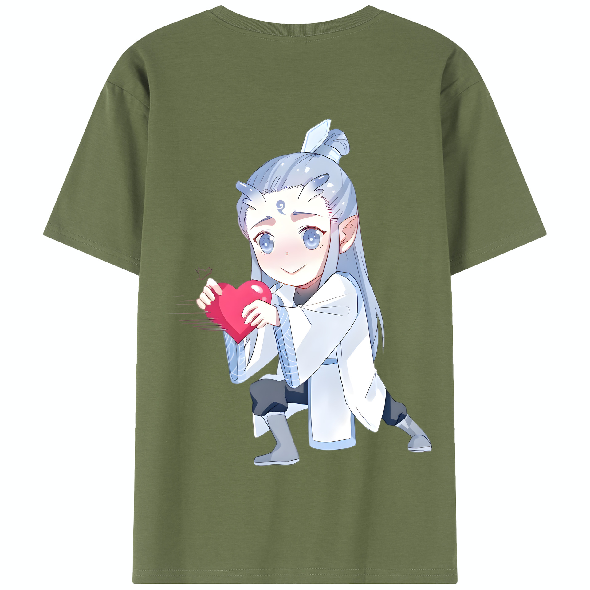 （画像用） Ne Zha 2 ナタ 魔童の大暴れ 綿100％半袖Tシャツ（背面プリント）